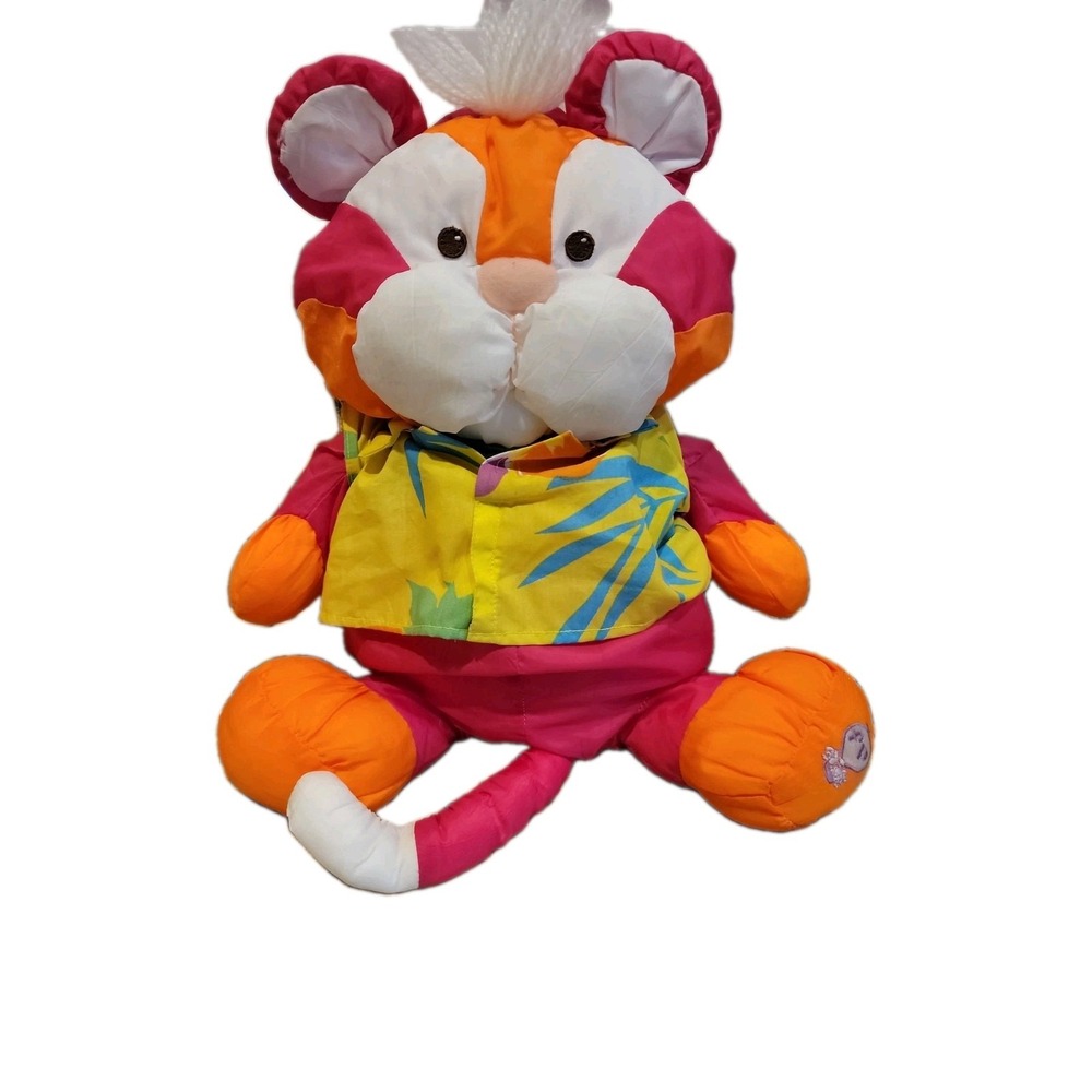 Fisher Price Puffalump Orange tiger Wild things Hawaiian Shirt Vintage 90's